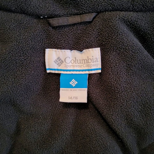 Columbia kids jacket with hood for boys 14-16 years like new, black