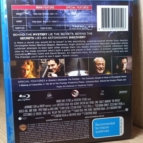 The Prestige Blu-ray like new with English subtitles
