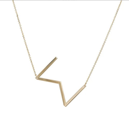 9K Gold Necklace with Monogram Pendant
