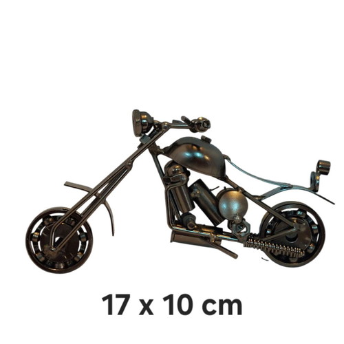 Metal sculpture motorcycle new 17 x 10 cm
