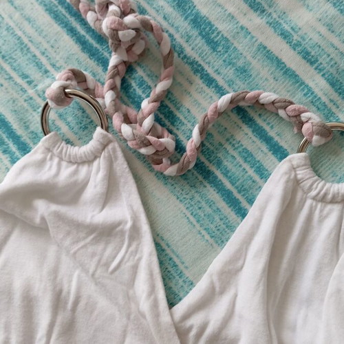 Summer dress like new, sizes 34-36, white and brown