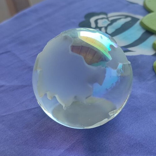 Crystal Sphere Globe with World Map Pattern