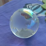 Crystal Sphere Globe with World Map Pattern