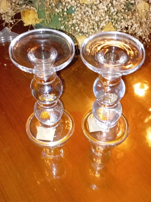 Set of modern candlesticks like new, 18 cm height