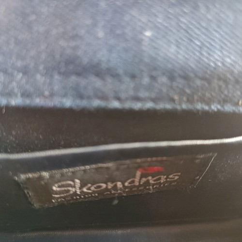 Mini Skondras bag blue denim with strass logo like new
