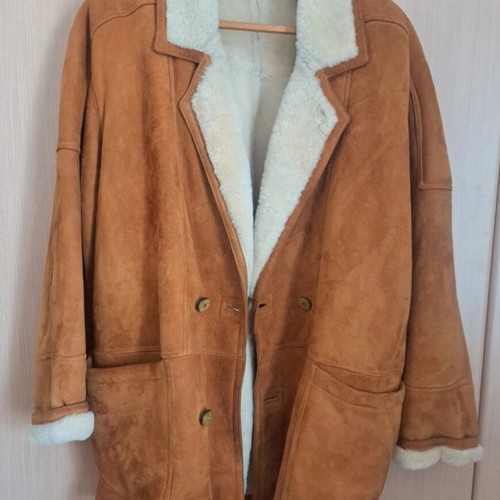 Lambskin Shearling Men's Coat Jacket like new, brown, size XL