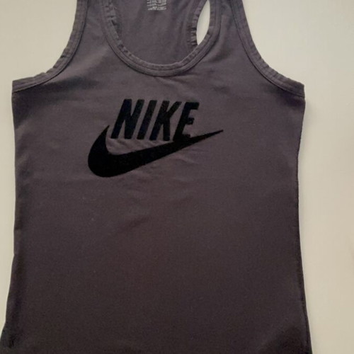 Nike sportswear tank top for women, dark grey with black logo
