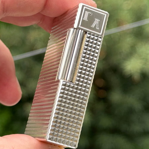 St. Dupont Line 1 silver lighter with box and papers