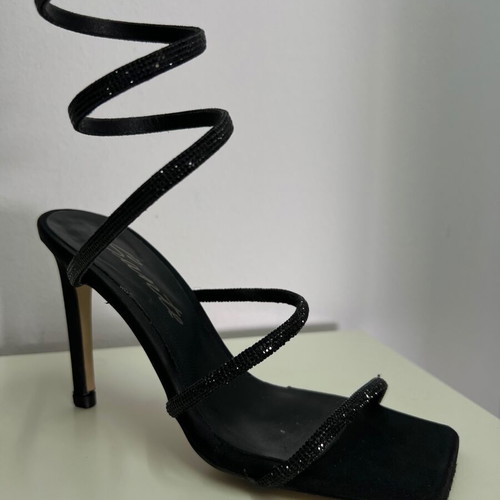 Sante sandals with rhinestones, black, size 37