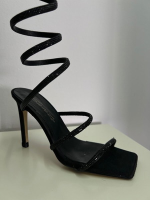 Sante sandals with rhinestones, black, size 37