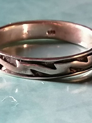 Men's silver 925 lightning band ring new No 68 (US 12)