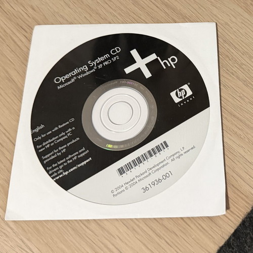 Windows XP SP2 Operating System CD for HP authentic, new