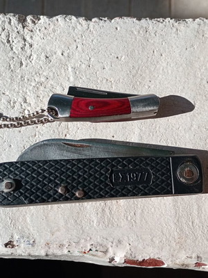 Greek Army Military Folding Knife ES 1977 with Miniature Gift
