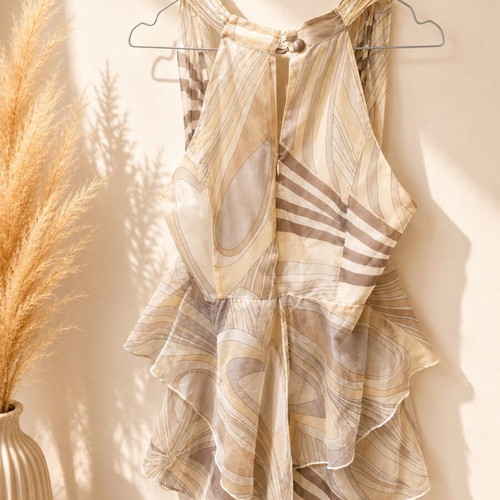 Arte Maxima by Makis Tselios Elegant top, beige and brown