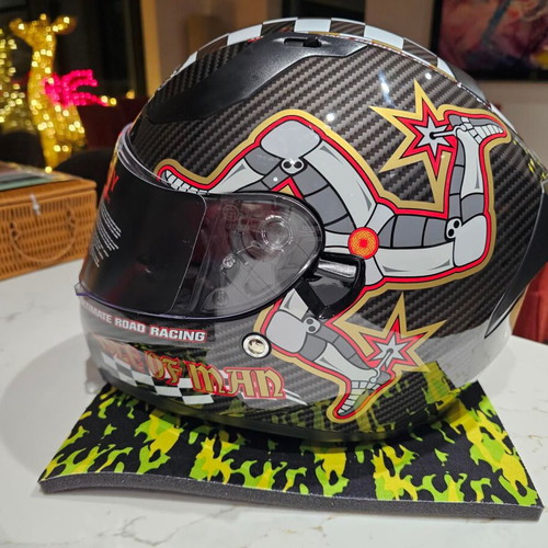 Vcan Isle of Man Road Racing Helmet with John Mc Guinness Signature new
