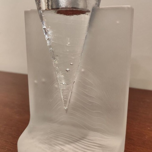Kosta Boda Ice Age candlestick new, made of crystal