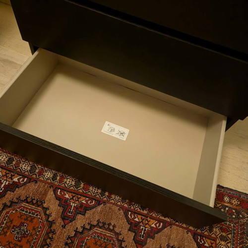 Entry furniture or buffet with 3 drawers used, height 77.5 cm, width 80 cm, depth 48 cm