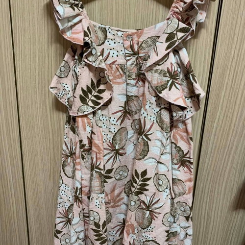 Mayoral Kids Dress New with Ruffles in Salmon Pink Print