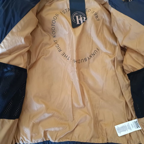 Funky Buddha Puffer jacket like new, women's small, black with gold interior