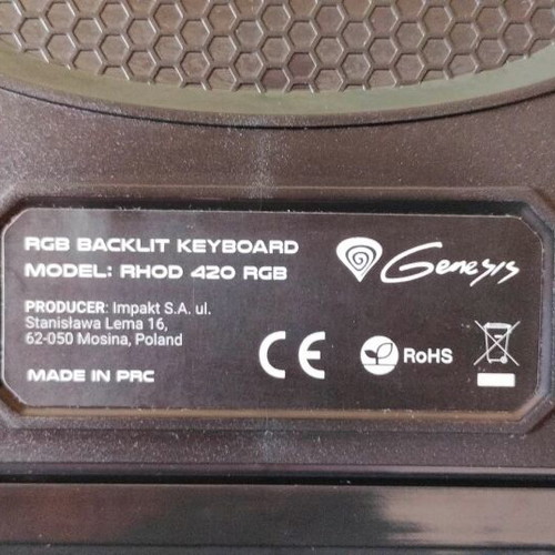 Gaming keyboard Genesis Rhod 420 RGB like new
