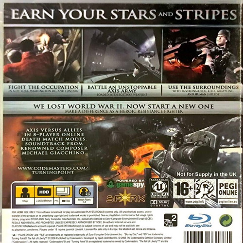 Turning Point Fall of Liberty παιχνίδι PS3 μεταχειρισμένο