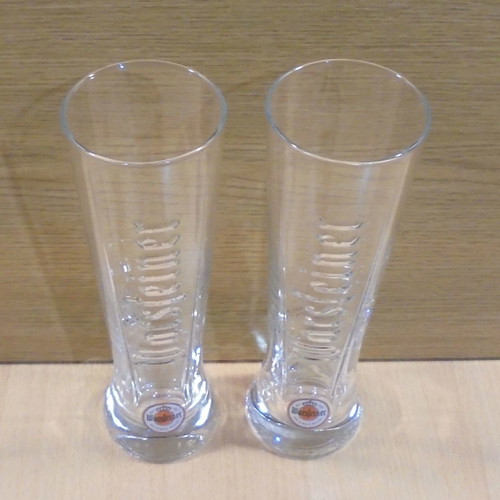 Warsteiner beer set of two promotional glasses 300ml used