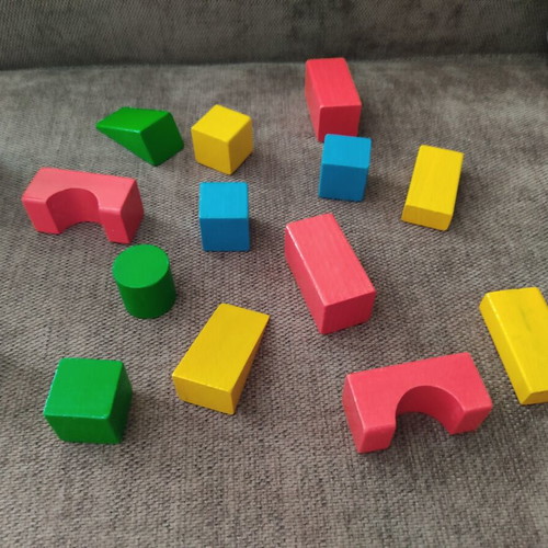 Jenga and wooden blocks set of 66, like new