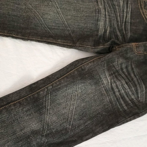 Jeans pants new dark blue with decorative creases