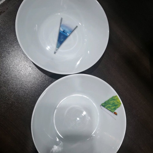 Illusion Fine Porcelain bowl set 2 pieces like new