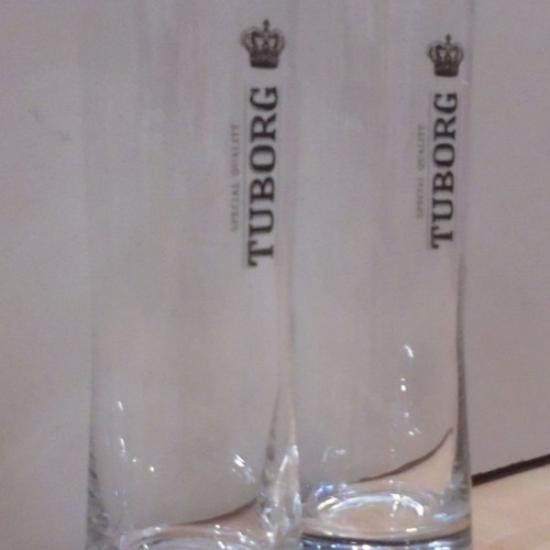 Tuborg soda promotional set of two glasses used