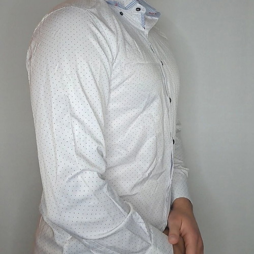 White men's shirt with dots like new, size M