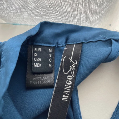 Mango women's satin top like new, blue, size M