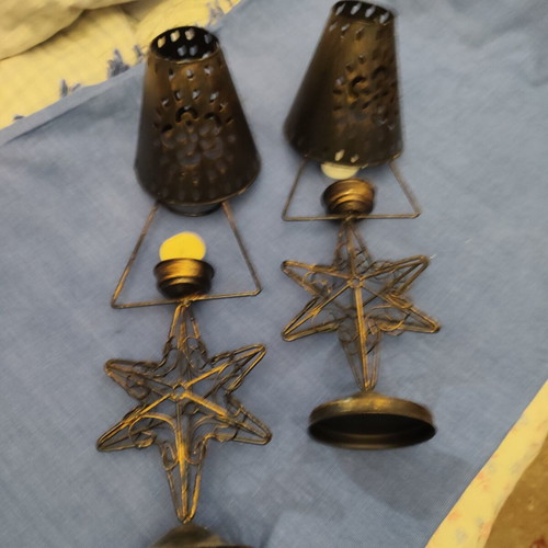 Metal tealight holders like new, set of two