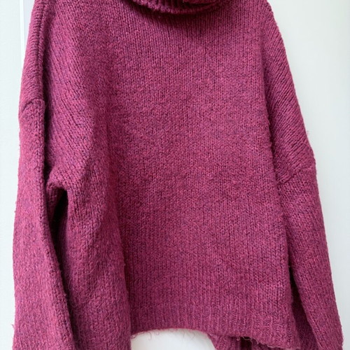 Pin up knitted turtleneck like new, pink-purple