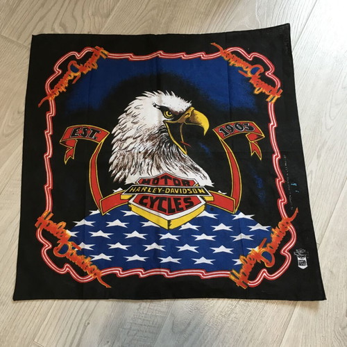 Harley Davidson Bandana vintage 80's with Bald Eagle logo, new
