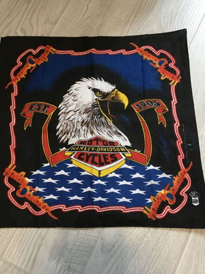 Harley Davidson Bandana vintage 80's with Bald Eagle logo, new