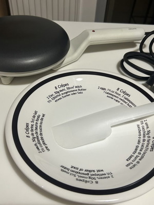 Krups crepe maker 20 cm like new with plate and spatula