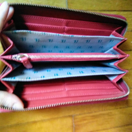 Trussardi Jeans large red leather wallet like new