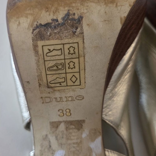 Dune London Gold Metallic Leather Slingback Heels used