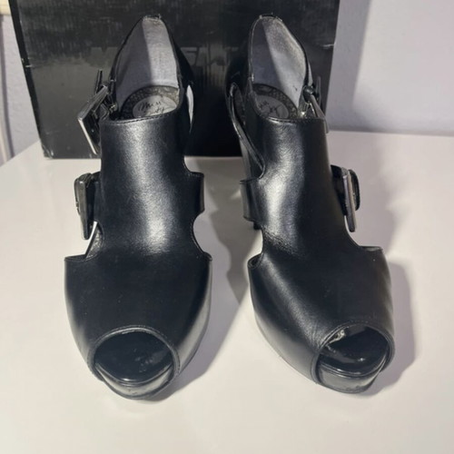 Miss Sixty black high-heeled shoes used, size 39, open sides and front