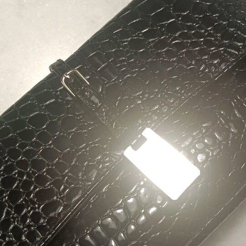 Croc print vegan leather shoulder bag like new, black