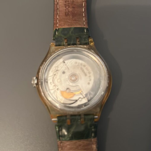 Swatch Automatic used collectible 1994 with leather strap 17cm