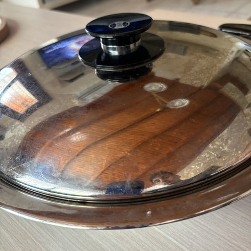 Vintage AMC Sauté Pan 32cm Model 8121 used, stainless steel