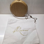 4queens round shoulder bag new, gold color