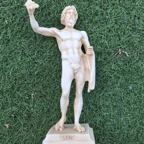 Zeus statue alabaster 18cm like new Greek made