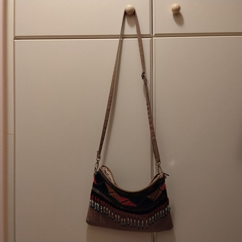Ethnik Boheme shoulder bag like new, beige multicolor