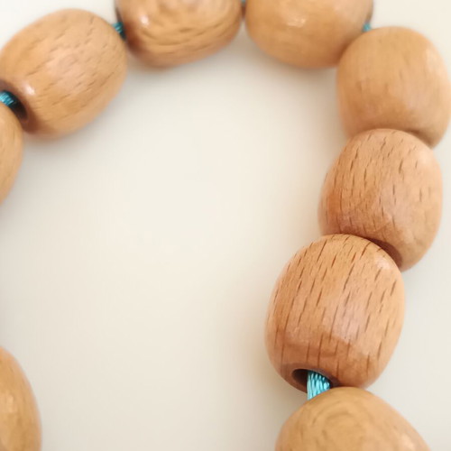 Handmade Begleri Worry Beads from Natural Beech Wood, 13+1 Beads