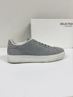 Selected Chunky Leather sneakers used, size 43, gray and white
