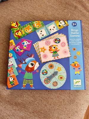 Djeco 3-in-1 board game like new: domino, memory and bingo
