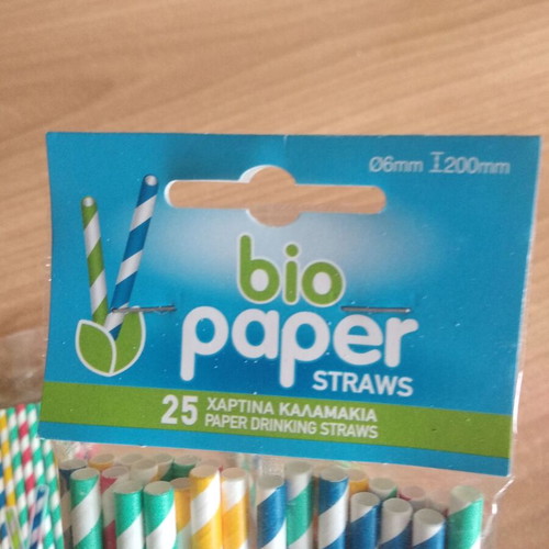 Paper straws straight new, ecological, pack of 1